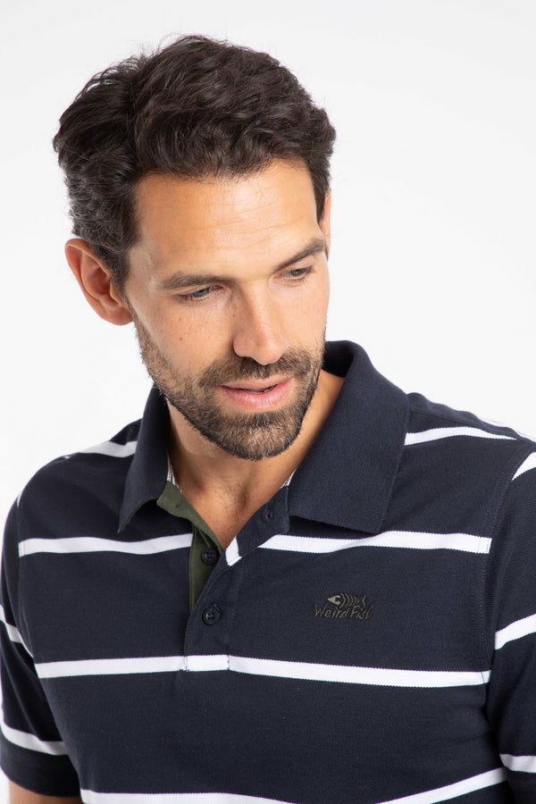 Weird Fish Fabian Organic Striped Polo 203673
